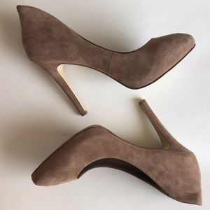 BCBG Nude Suede High Heels